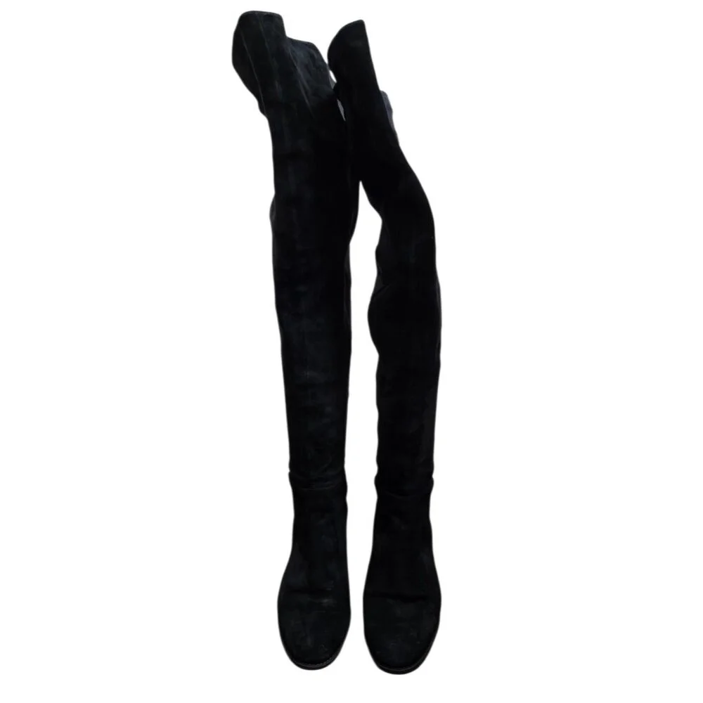 Tory Burch Caitlin Stretch Suede Over-The-Knee Boots, Black Size 7 $550